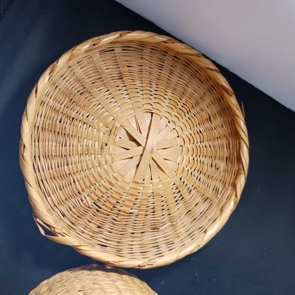 Vintage BOHO Glass Wicker Spaghetti/ Candy Storage